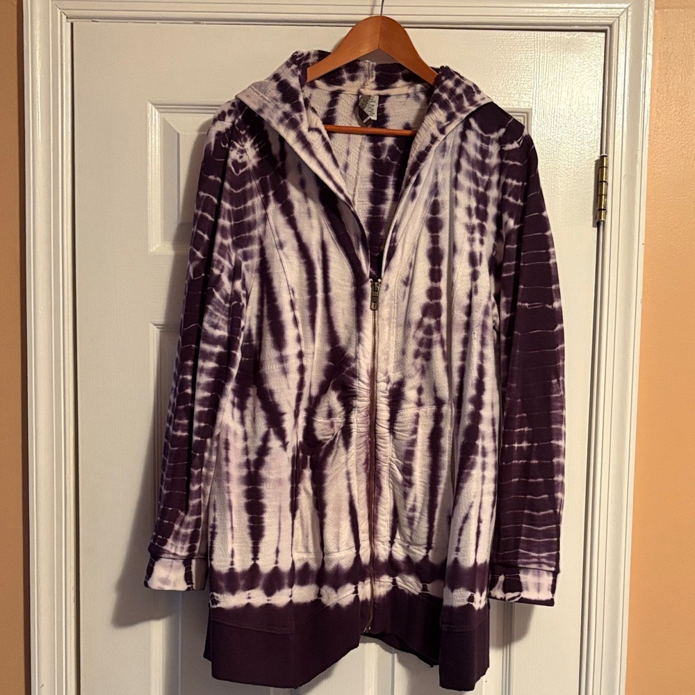 Elegant Purple Tie-Dye Women's Jacket